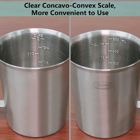 Newness measuring cup with OZ, ML, and Cup scales for accurate kitchen measurements.