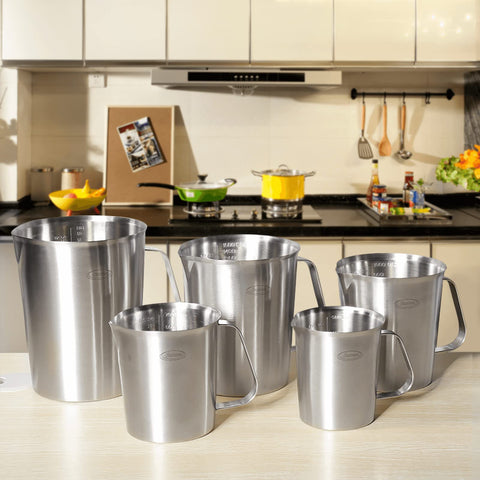 Newness wall-hang storage design keeps the measuring cup within reach.