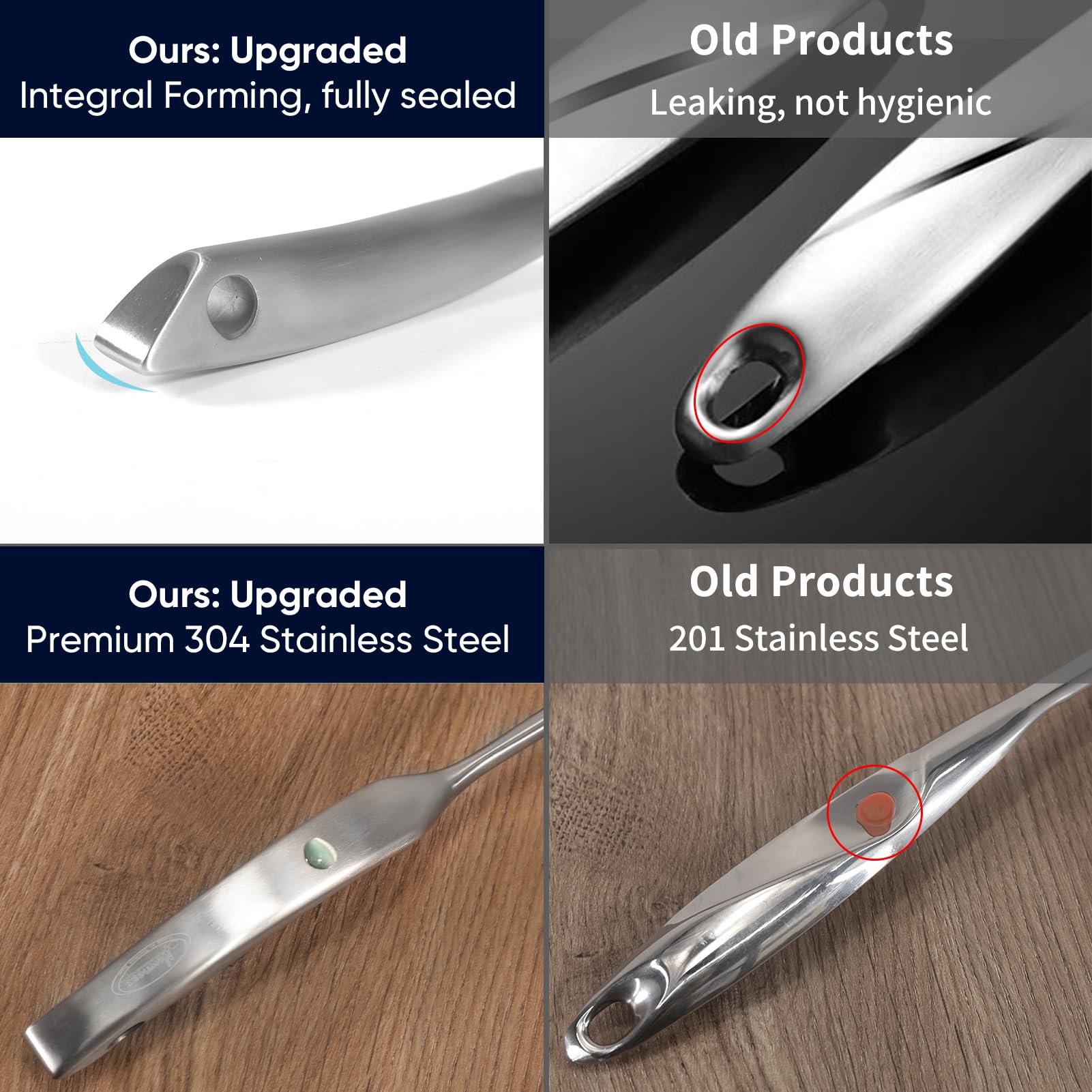 Newness vacuum ergonomic handle reduces heat transfer and improves grip.