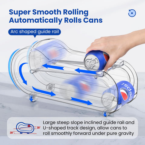 NEWNUBI smooth rolling guide rail shows gravity fed can retrieval