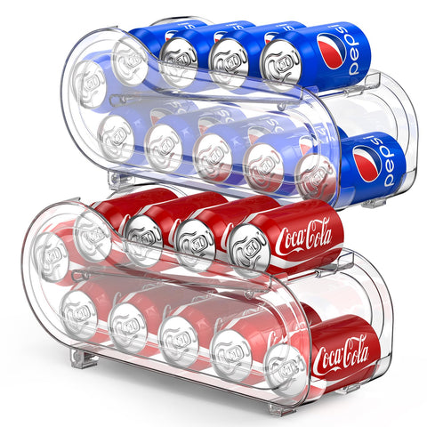 NEWNUBI two pack auto rolling soda can organizer in fridge for easy access