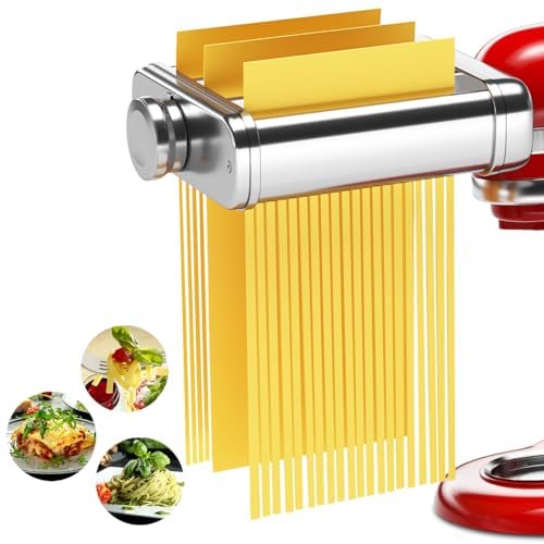NEWSETS 3IN1 pasta attachment mounted on KitchenAid for easy homemade pasta