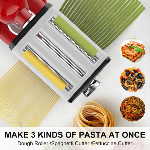 NEWSETS fettuccine cutter yields even ribbons for restaurant-style fettuccine at home.