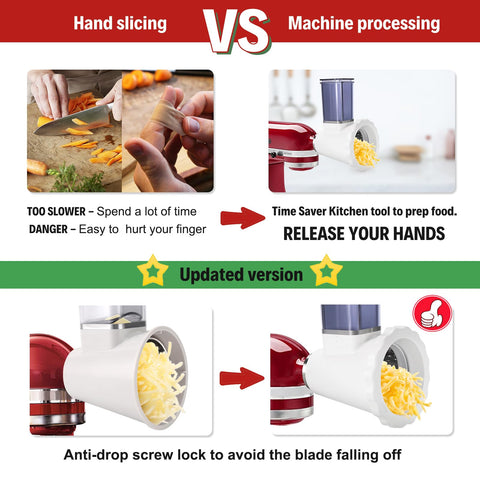 NewSETS KitchenAid stand mixer shredder adds versatile shredding for veggies and nuts.