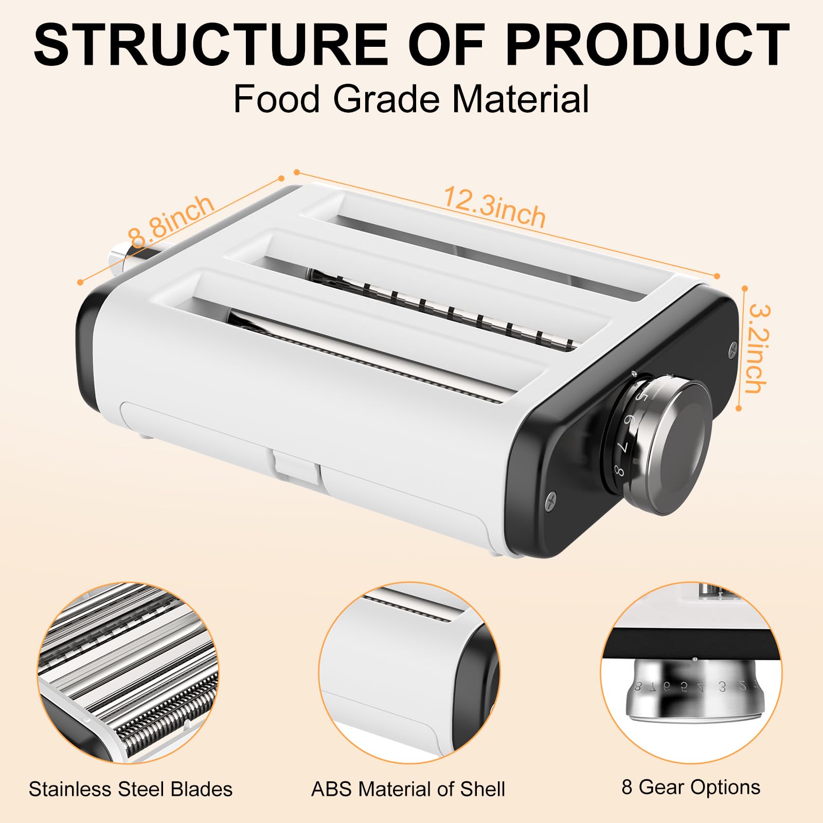NEWSETS stainless-steel gear system ensures smooth cuts and reliable performance.