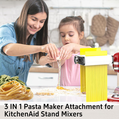 NEWSETS three-in-one pasta attachment streamlines your workflow from dough to noodles.