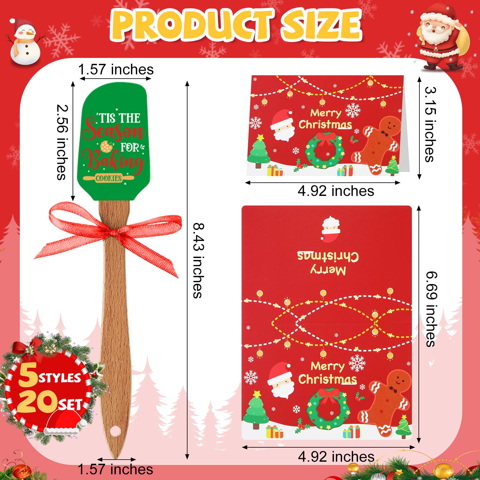 Newtay Christmas spatula patterns close-up, adding festive flair to cooking.