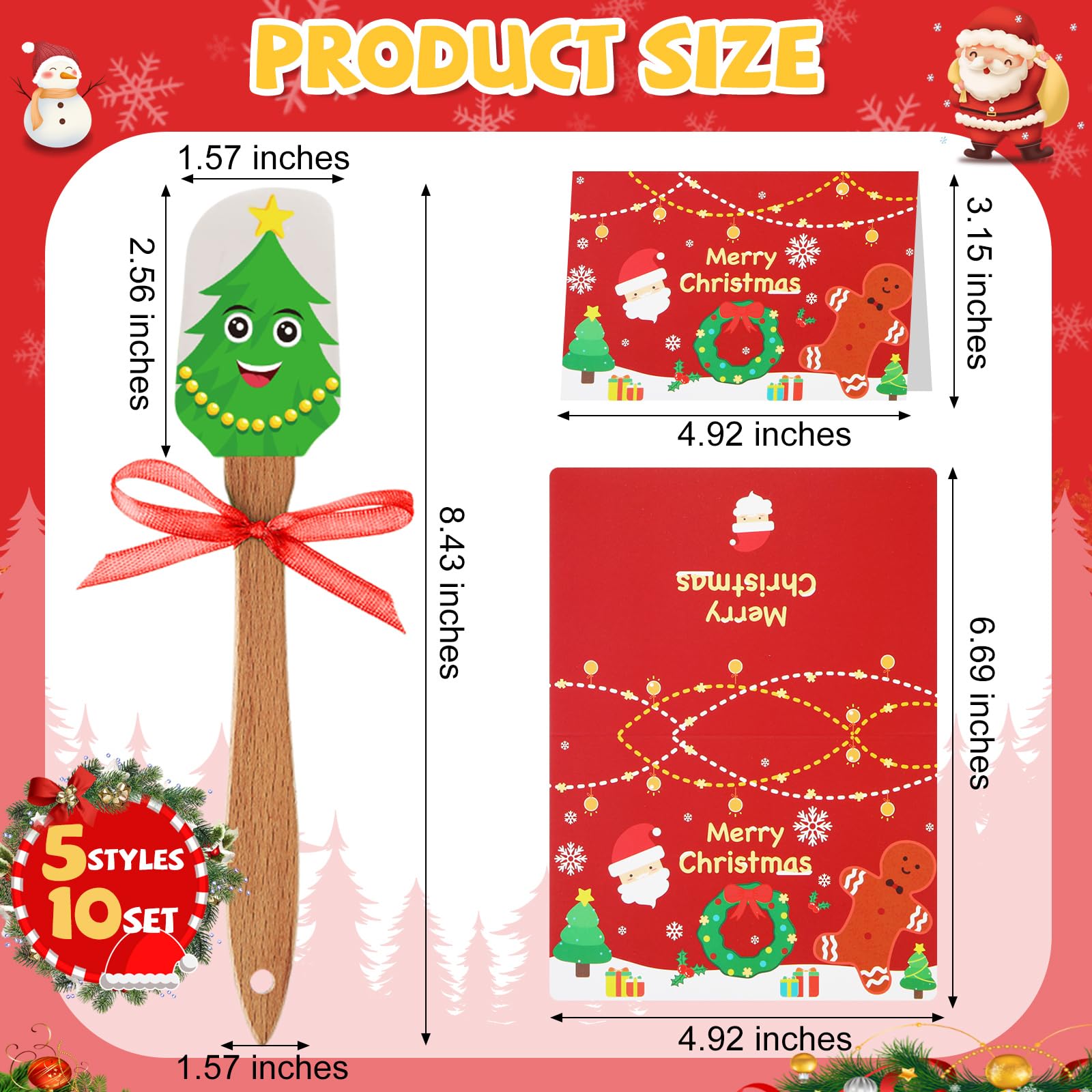 Newtay spatula Santa pattern ideal for festive baking and gifts