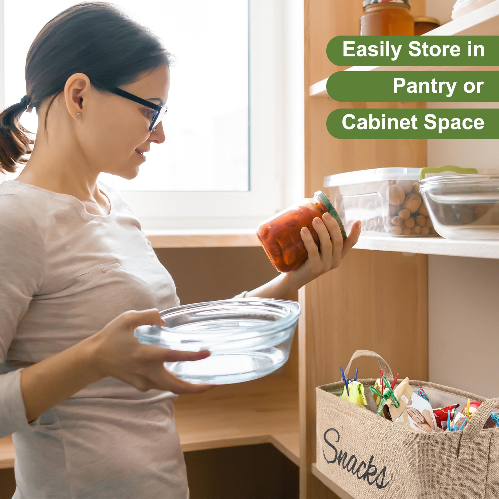 Newtay rustic kitchen organizer enhances counter-to-pantry organization