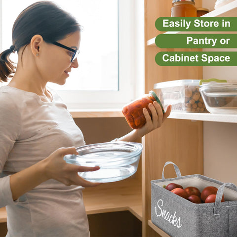 Newtay snack bundle set neatly organizes on counters or shelves