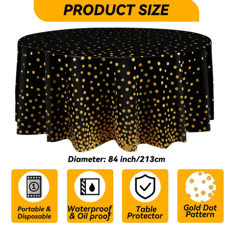 Newwiee three-pack round tablecloths for multiple tables