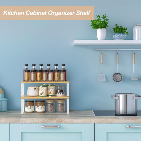 NEX bamboo shelf delivers sturdy construction with 33 lb capacity.
