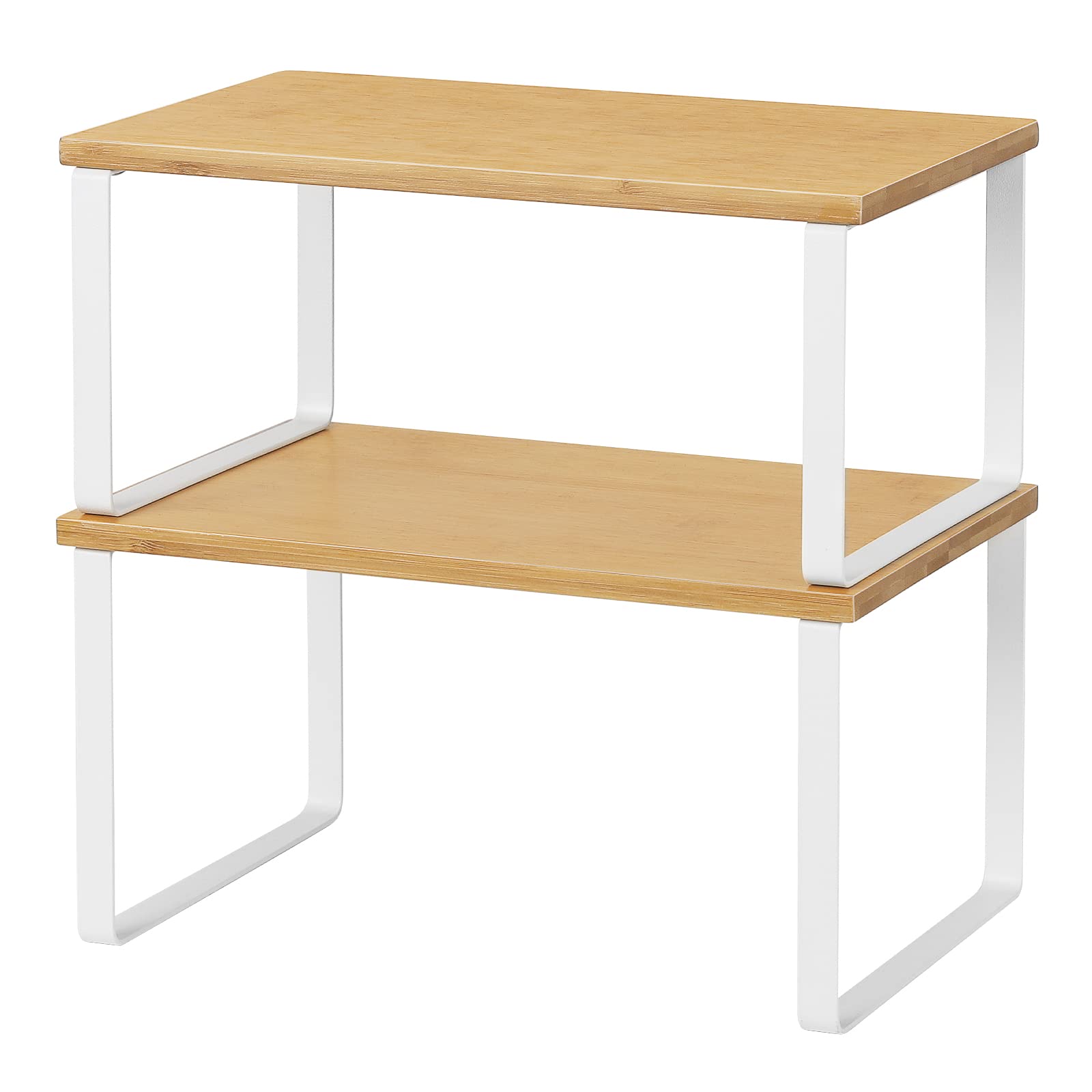 NEX stackable shelf set 2-pack organizes cabinets and counters