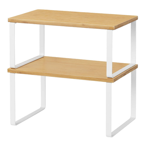 NEX stackable shelf set 2-pack organizes cabinets and counters