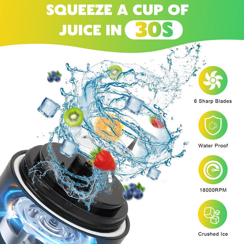 NexaEase blender in action blending ice and fruit quickly.