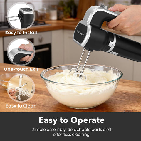 NexaEase ergonomic handle with hanging loop for space-saving storage.