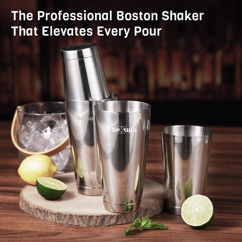 Nexsujo Boston Shaker Set two-piece design shown for easy separation