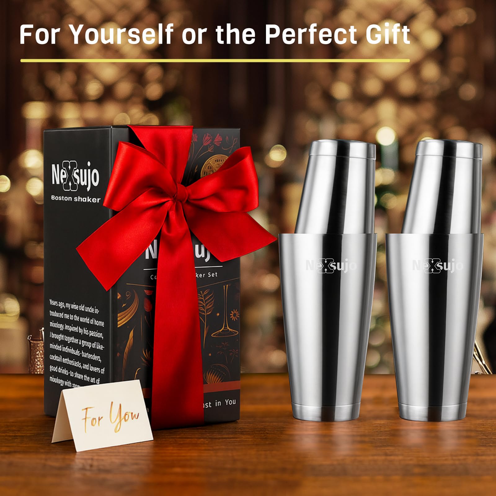 Nexsujo Boston Shaker Set refined look for home bars