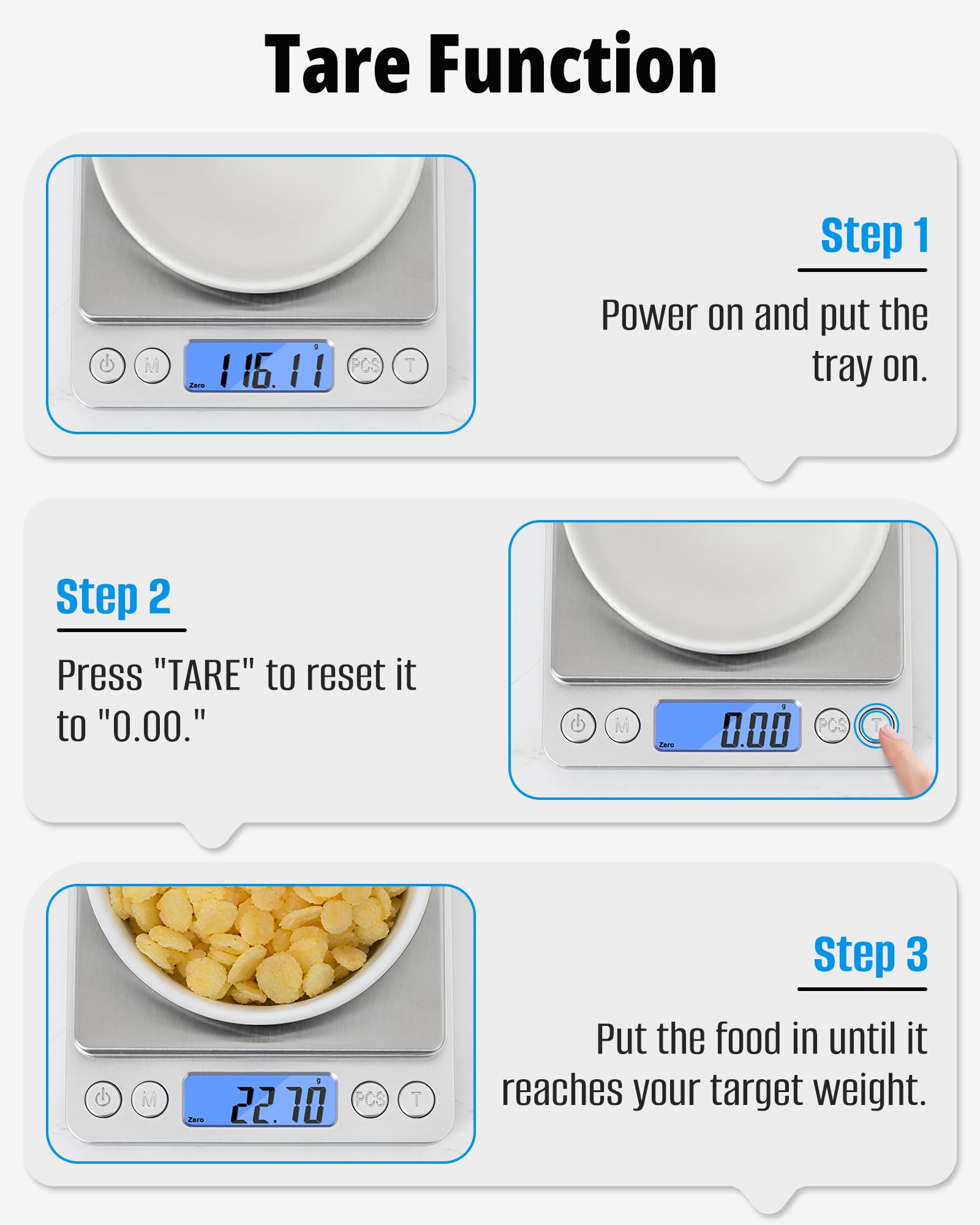 NEXT-SHINE Gram Scale delivers 0.01 g precision for small items