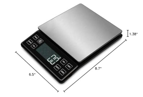 NEXT-SHINE rechargeable battery scale with USB charging option.