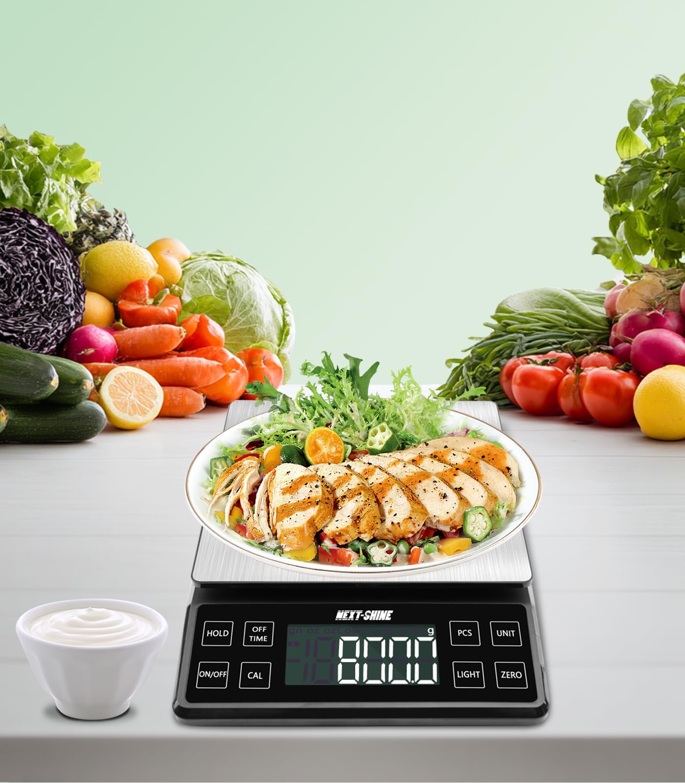 NEXT-SHINE includes calibration weights for quick accuracy checks.