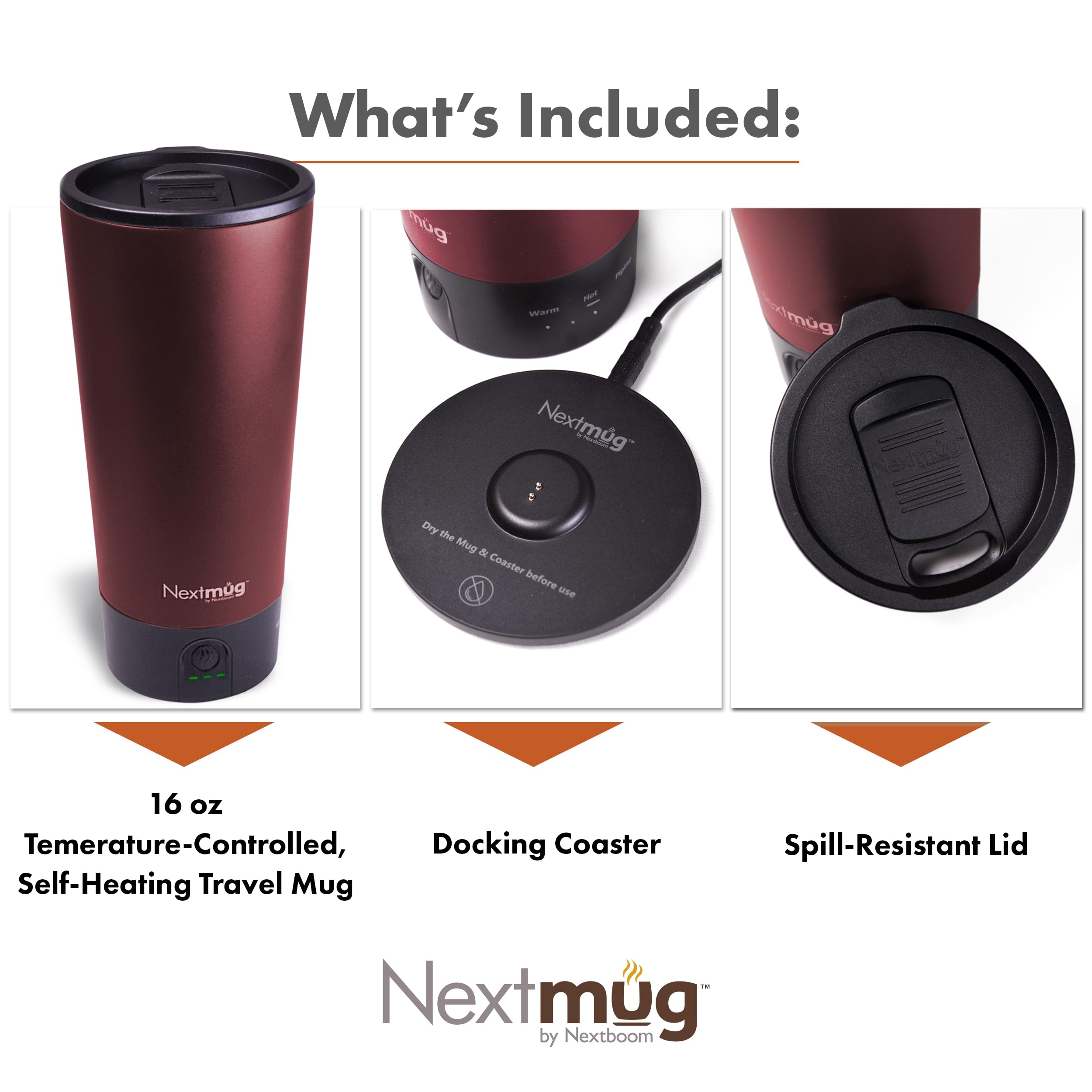 Nextmug Go docking coaster for easy charging at a desk or on the road