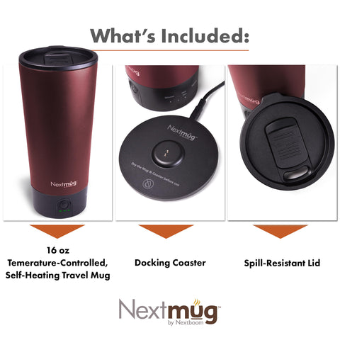 Nextmug Go docking coaster for easy charging at a desk or on the road