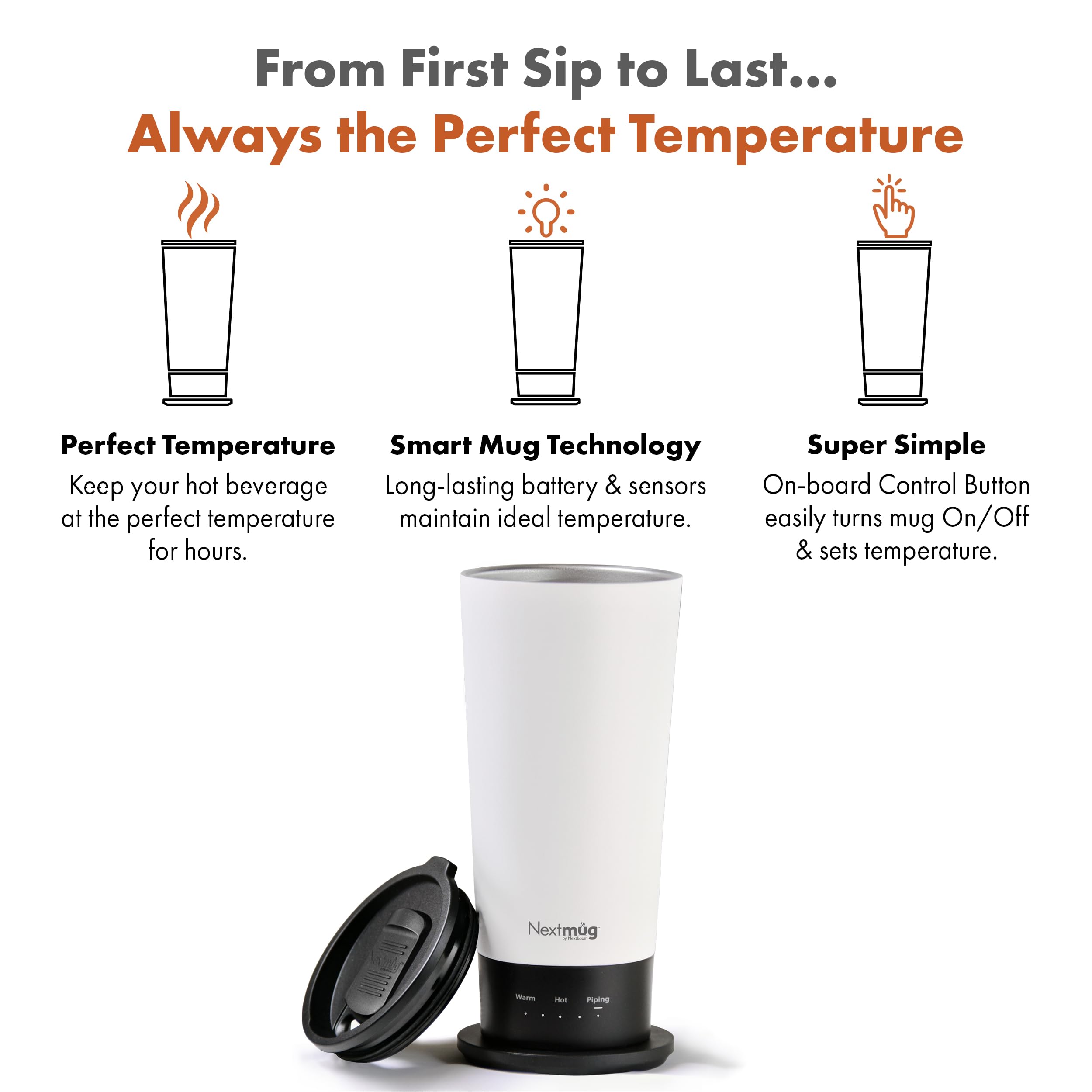 Nextmug Go spill-resistant lid keeps drinks secure during travel