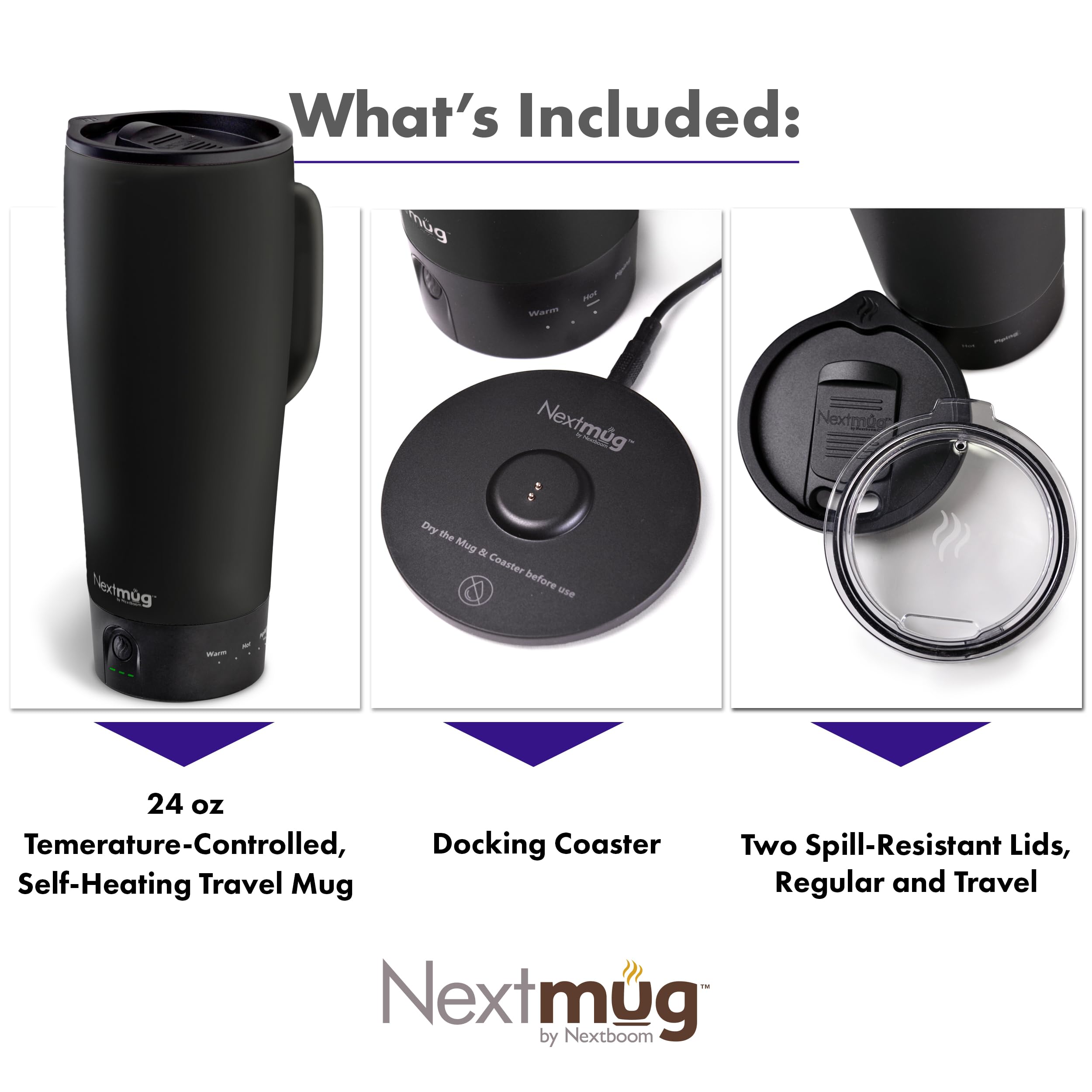 Nextmug Ultra temperature settings highlight adjustable warmth for beverages.
