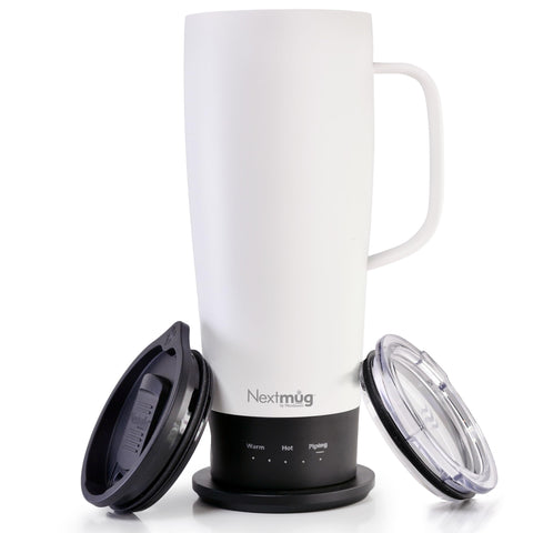 Nextmug Ultra displays battery life and current temperature on the LED indicator.