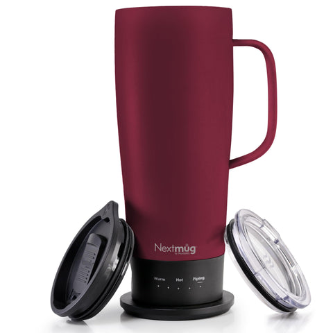 Nextmug Ultra Burgundy 24 oz mug ready for extended sipping on the go.
