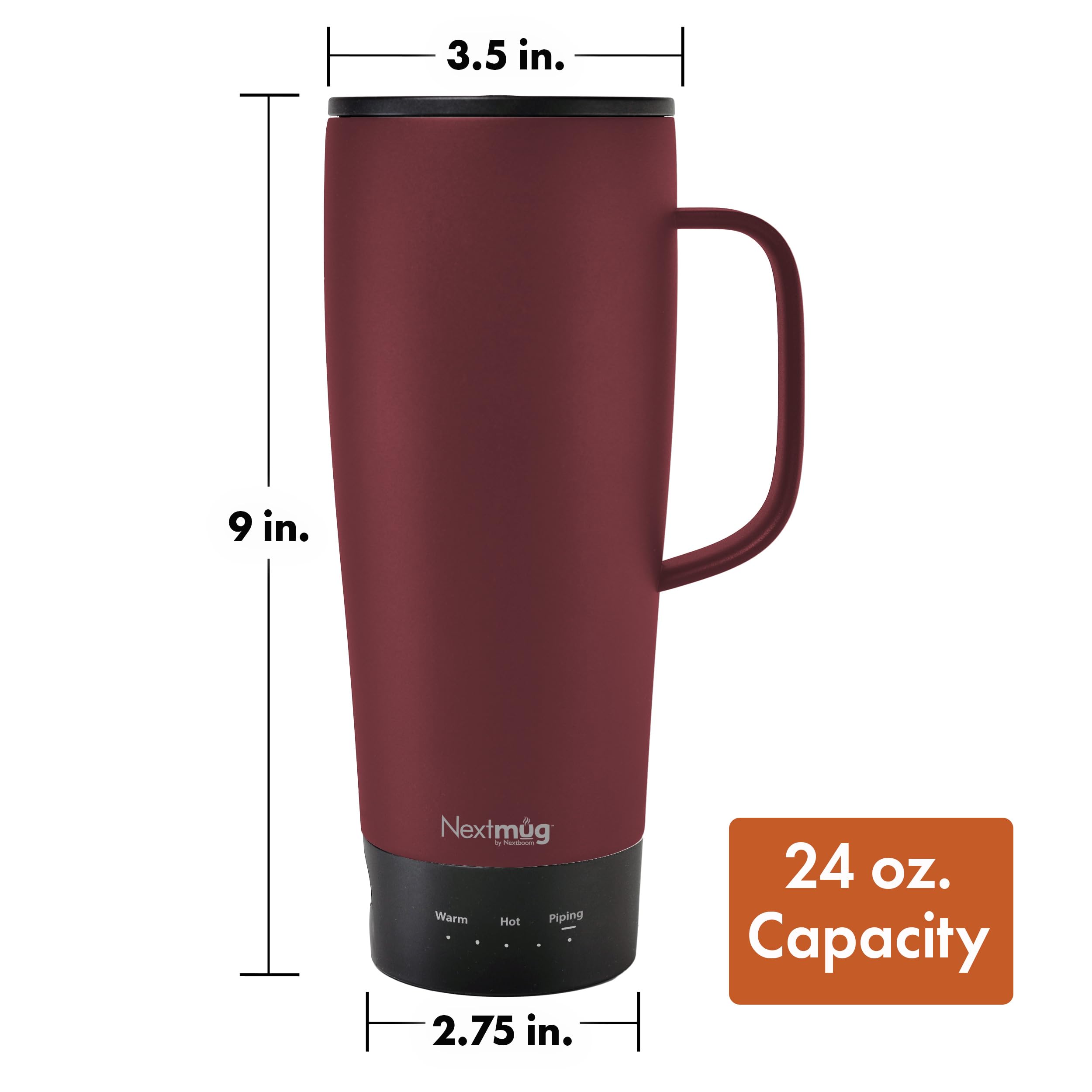 Nextmug Ultra Burgundy eco packaging and USA-based support emphasize care.