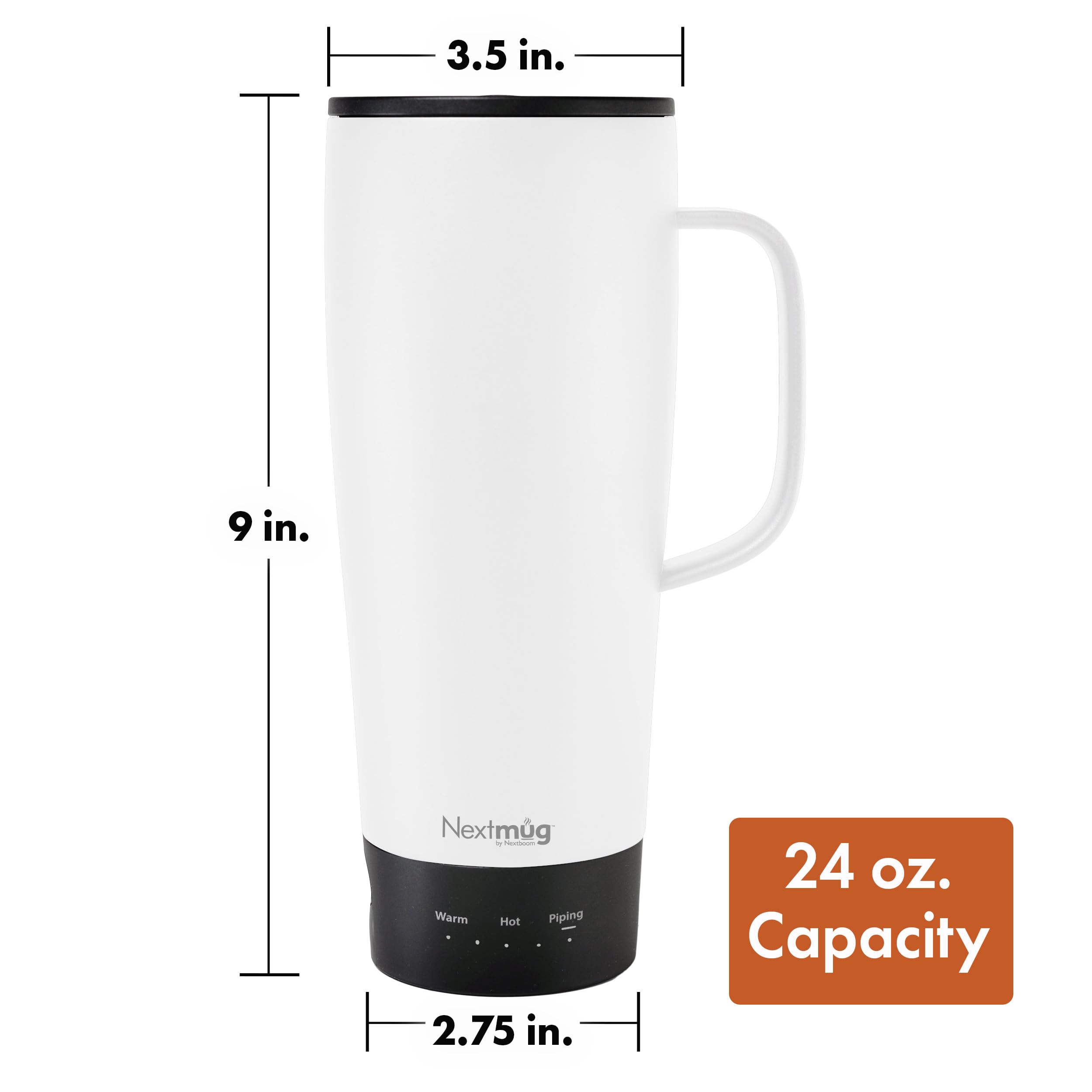 White finish on Nextmug Ultra highlights premium, portable design.