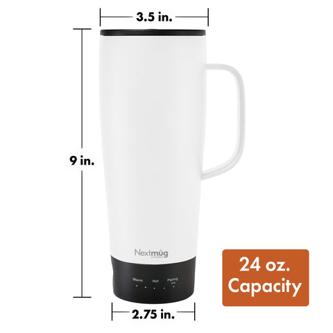 White finish on Nextmug Ultra highlights premium, portable design.