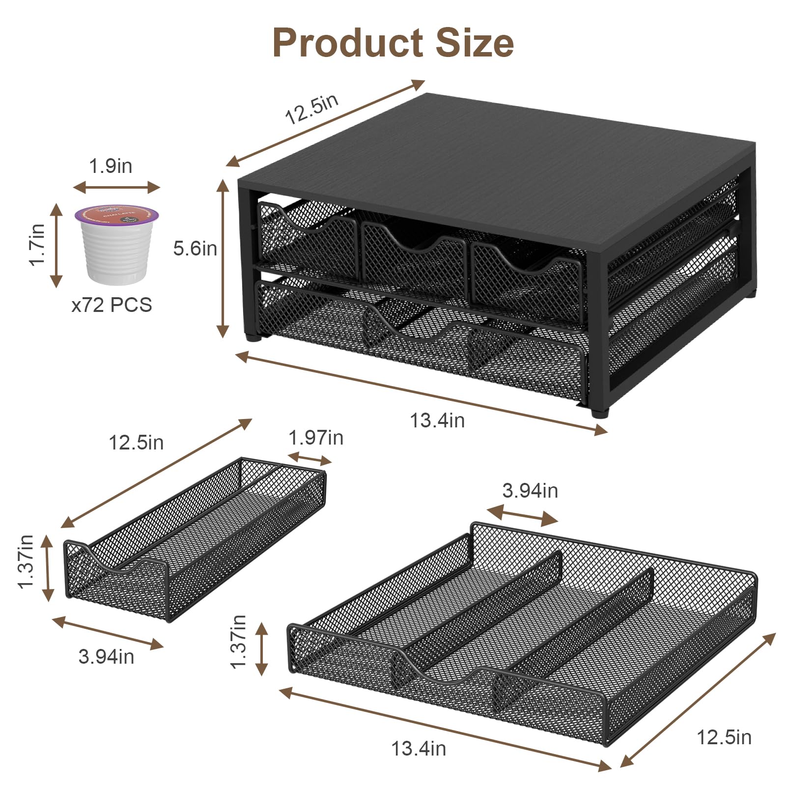 NEYCIL bottom drawer large gap holds larger capsules