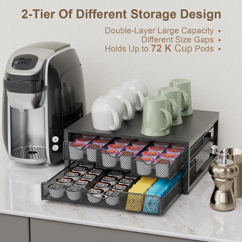 NEYCIL counter setup beside a coffee machine for convenience