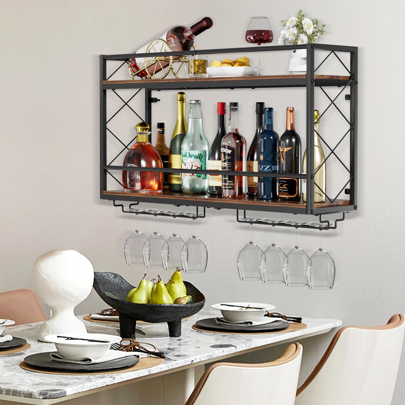 NEYCIL double-layer anti-drop crossbar keeps bottles secure on the wall.