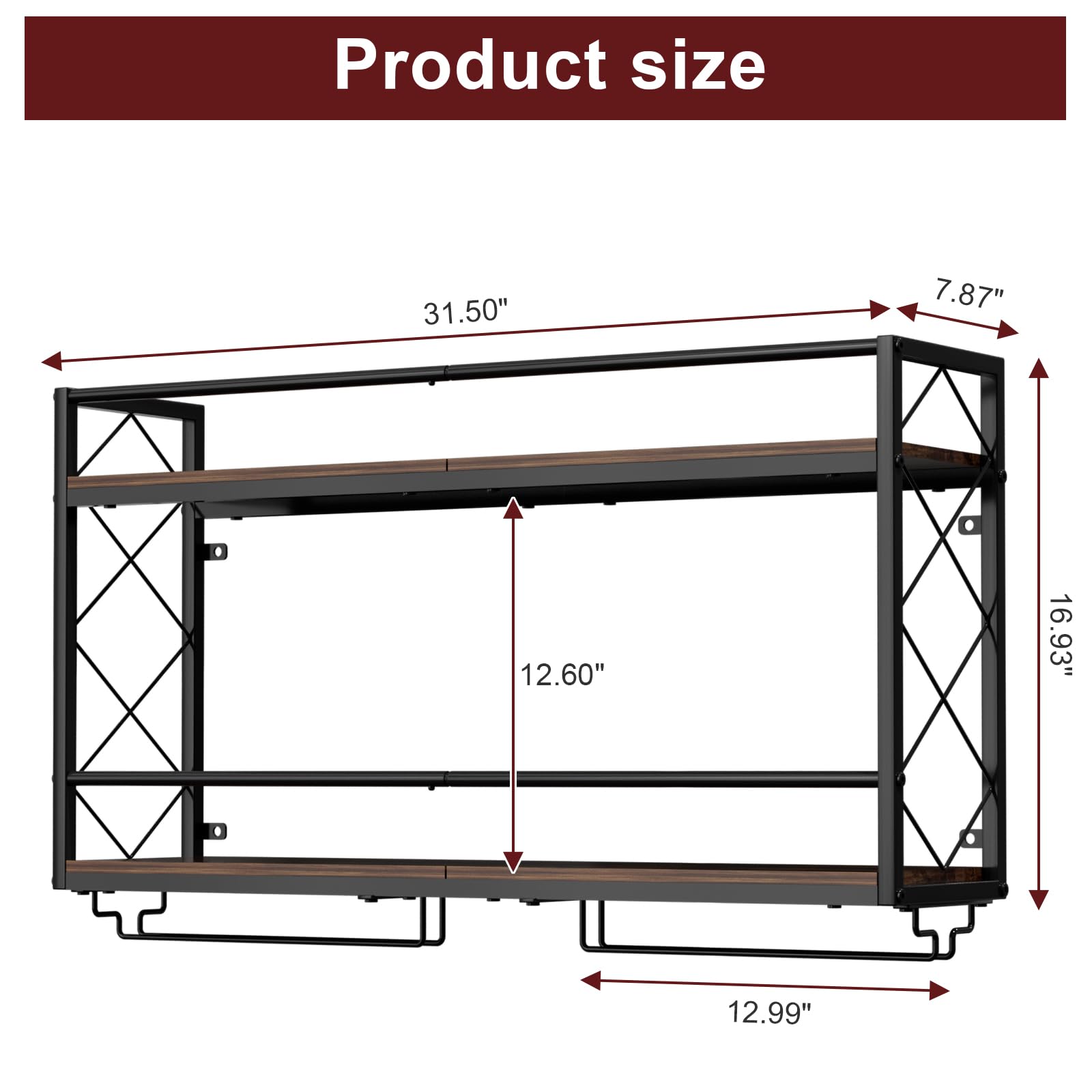 NEYCIL home wall-mounted wine rack fits kitchen and dining spaces with ease.