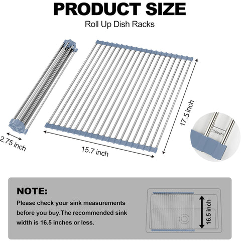 NEZUIBAN roll-up drying rack, gray, flat form shows compact size for storing large loads.