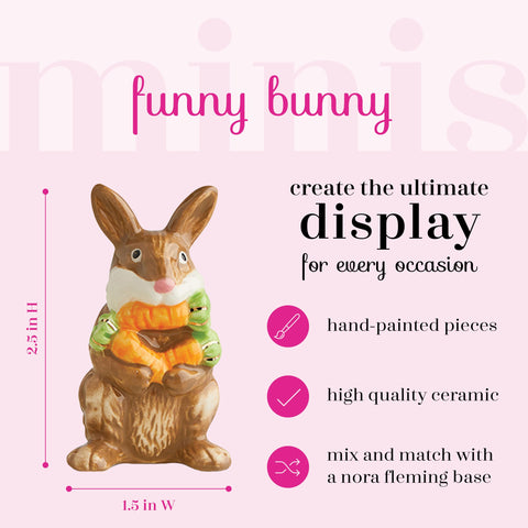 Nora Fleming hand-painted bunny close-up highlighting spring decor.