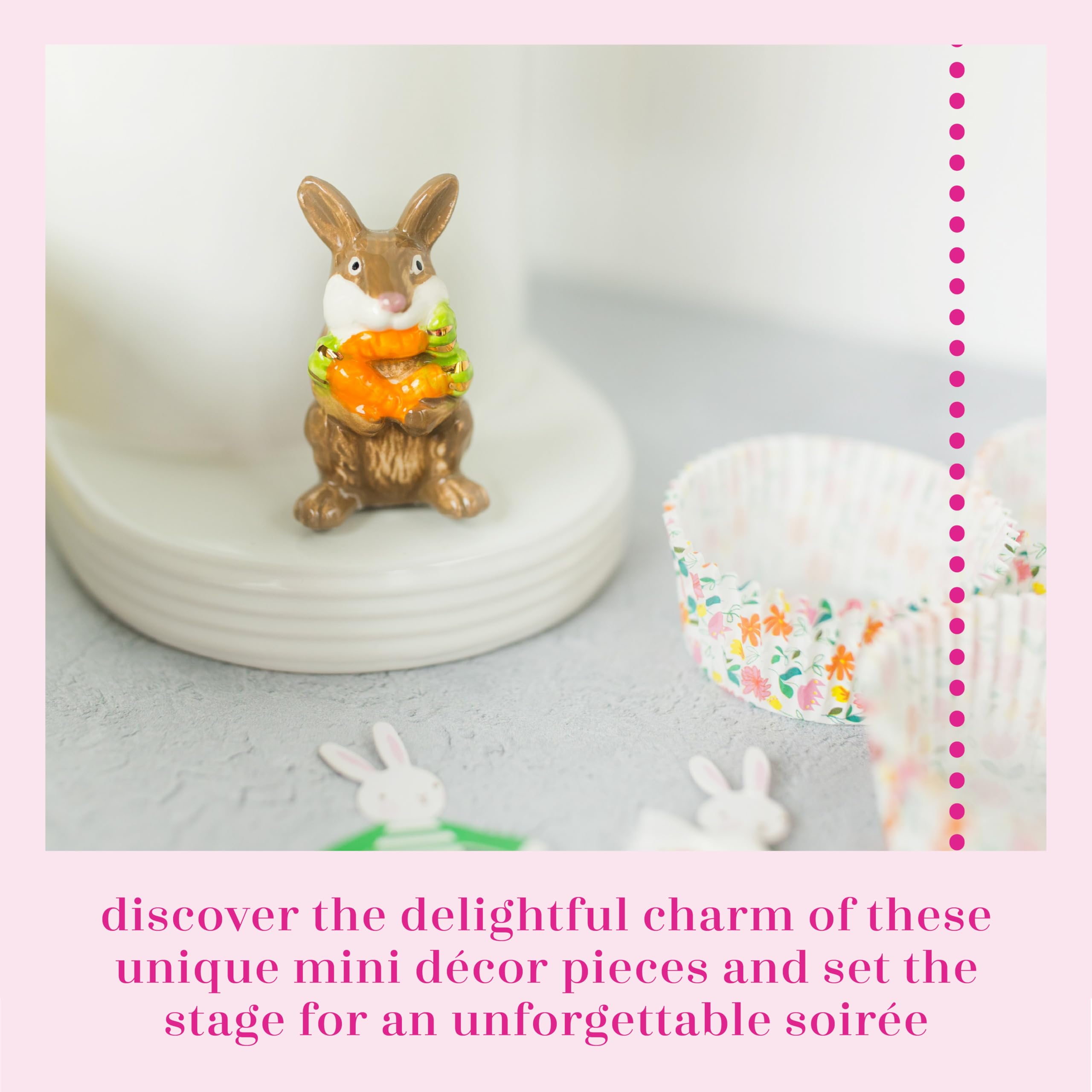 Nora Fleming mini brown bunny with base for seasonal display.