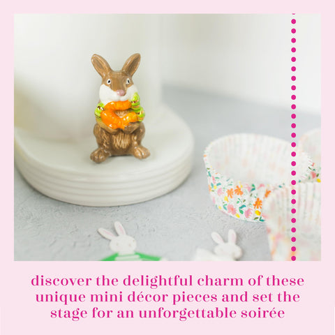 Nora Fleming mini brown bunny with base for seasonal display.