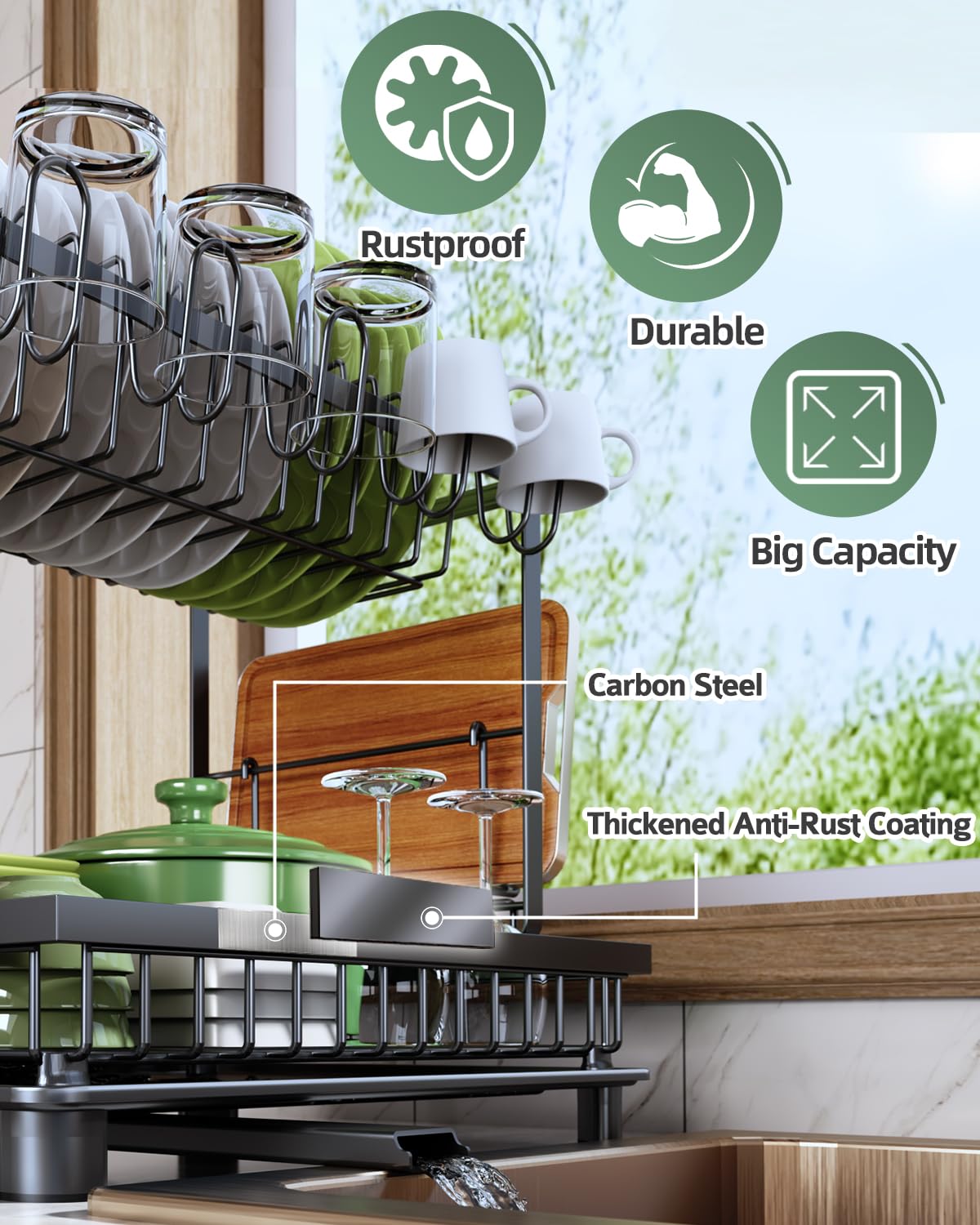 Nfnoyp automatic drainage outlet simplifies water disposal after washing.