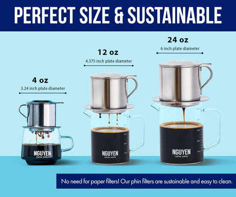 Nguyen Coffee Supply phin filter plate measures 3.25 inches for balanced extraction.