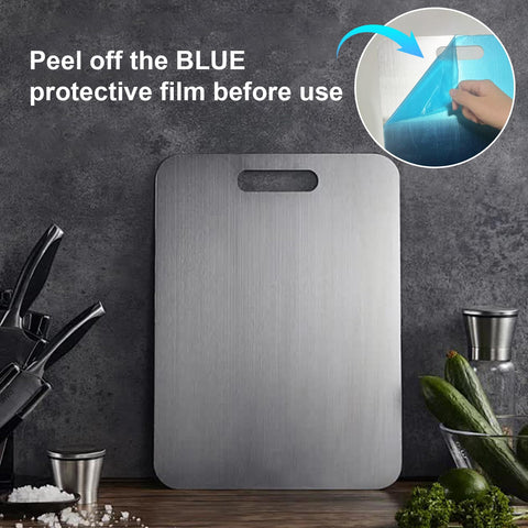 NGWDBA Katuchef titanium board with blue protective film awaiting removal before use.