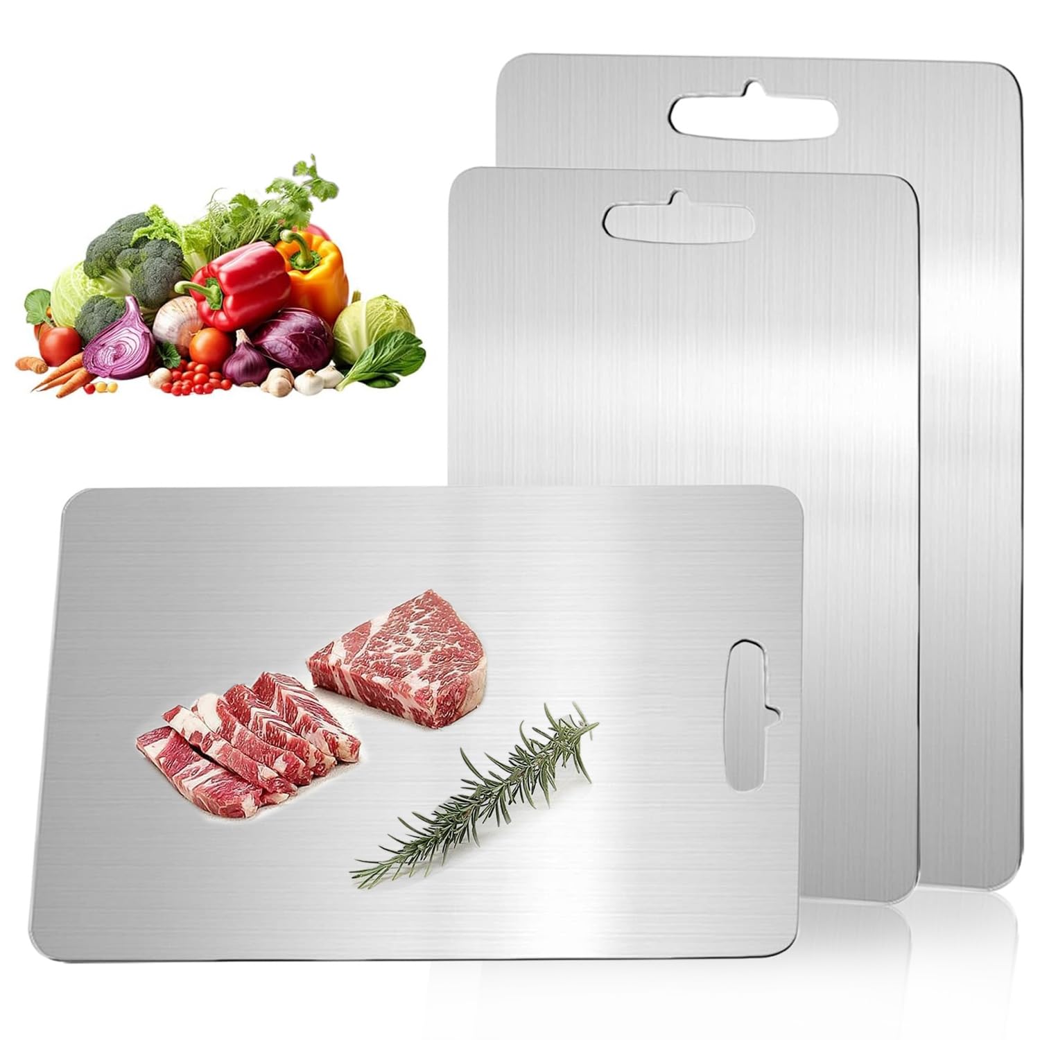 NGWDBA Katuchef titanium cutting board with blue surface, corrosion-resistant and easy to clean.