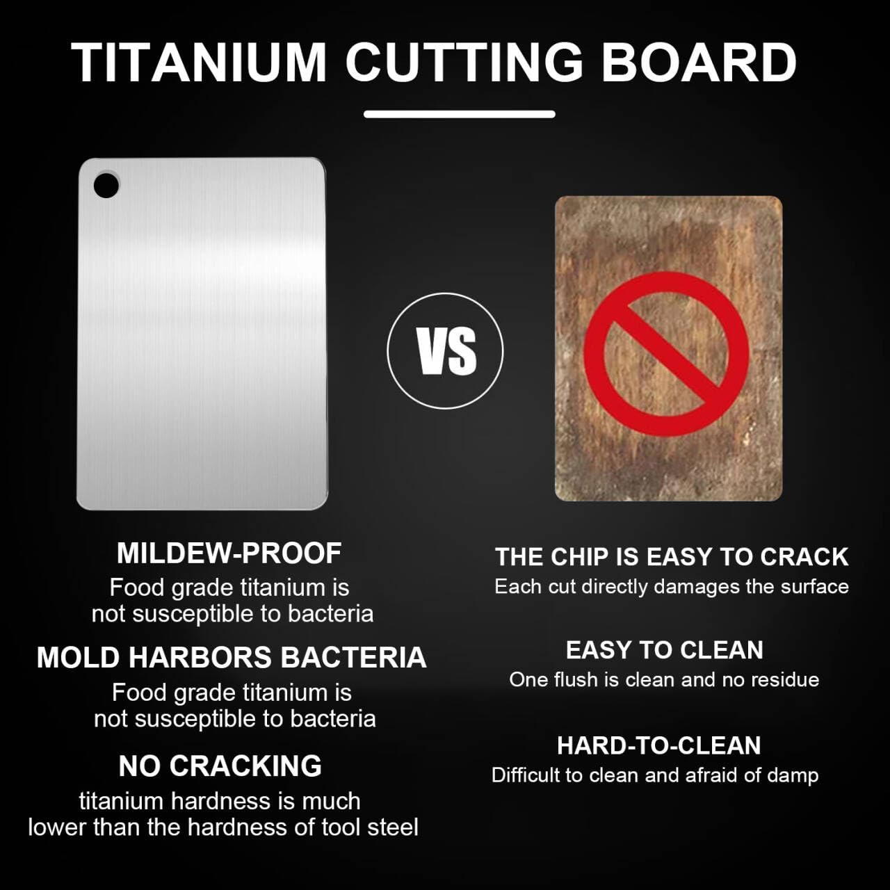 NGWDBA Katuchef titanium board, easy-clean surface prevents lingering odors.