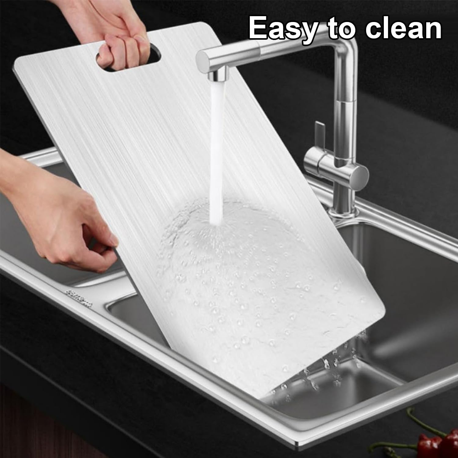 NGWDBA Katuchef titanium cutting board, knife-friendly surface protects blades.