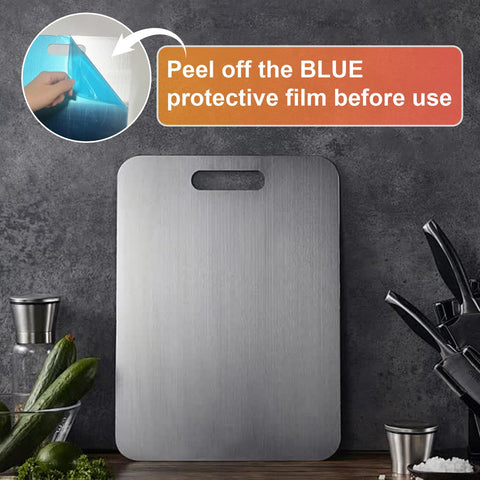 NGWDBA Tavano titanium cutting board side view, durable and lightweight for daily prep.