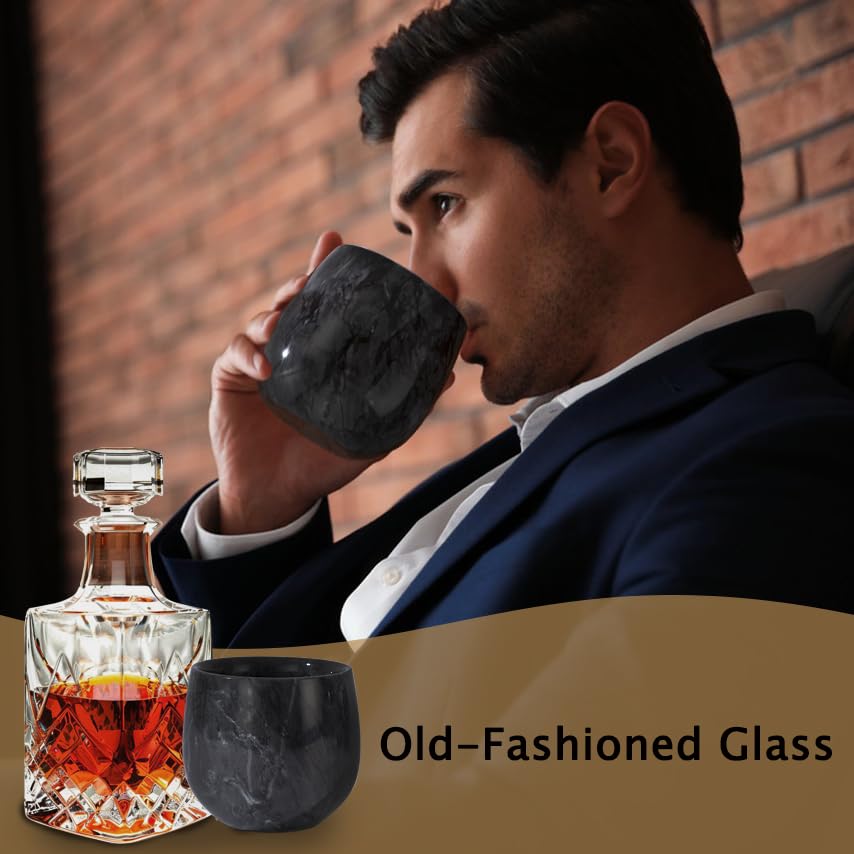 NHKRTE Gift Box Marble Bourbon Set with stones and clip, ready for gifting.